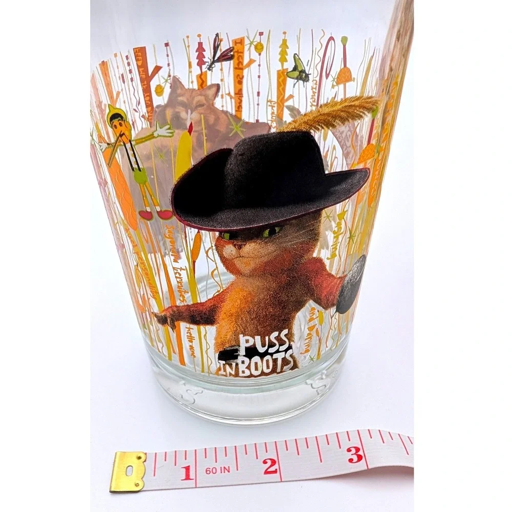 McDonalds Shrek Forever After Glass 2010 Puss In Boots Collector Cups Set of 2